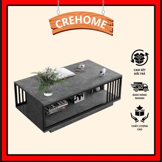 Bàn sofa phòng khách , bàn trà hình hộp chữ nhật mặt gỗ vân đá sang trọng kích thước 100x50x42cm - Nội thất phòng khách