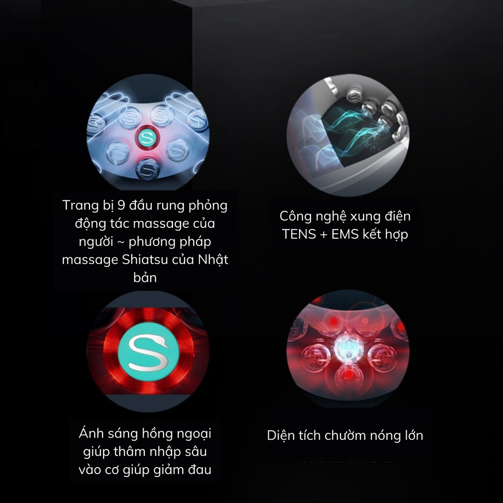 Máy massage cổ SKG G7 Pro massage vật lý kết hợp xung điện chườm nóng, hồng ngoại | SKG By Kata