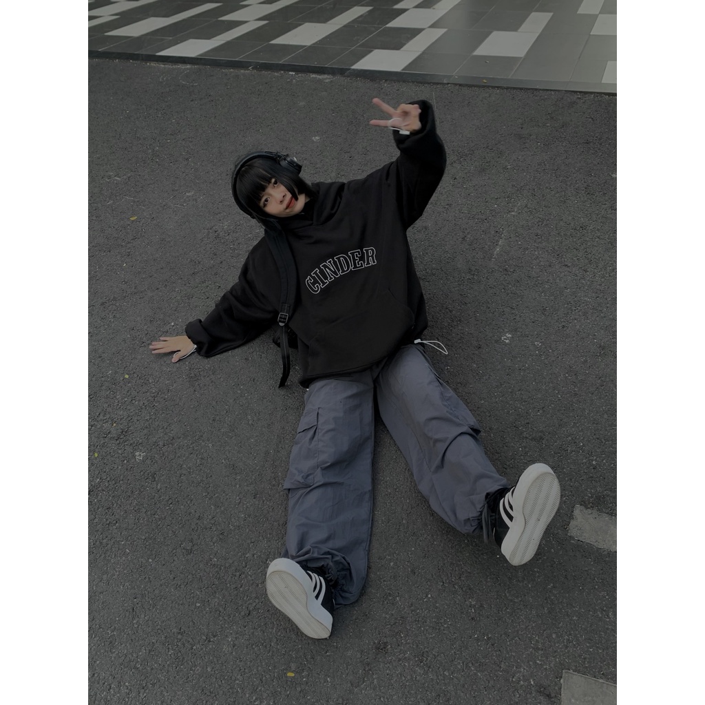 Áo Hoodie Academy Cinder Màu Đen, Áo Hoodie Nam Nữ Form Rộng