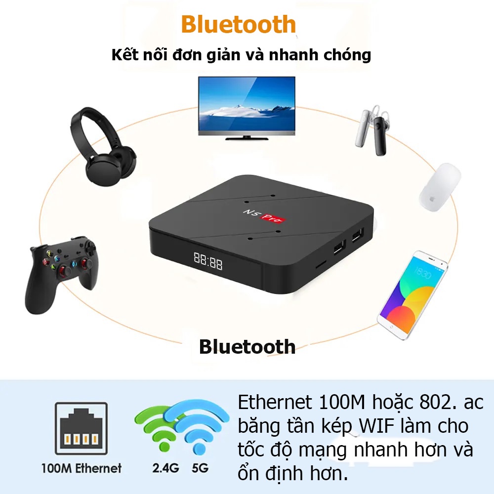 Tivi Box Magicsee N5 Pro Android TV 11 RAM 2GB + 16GB Wifi Kép Bluetooth