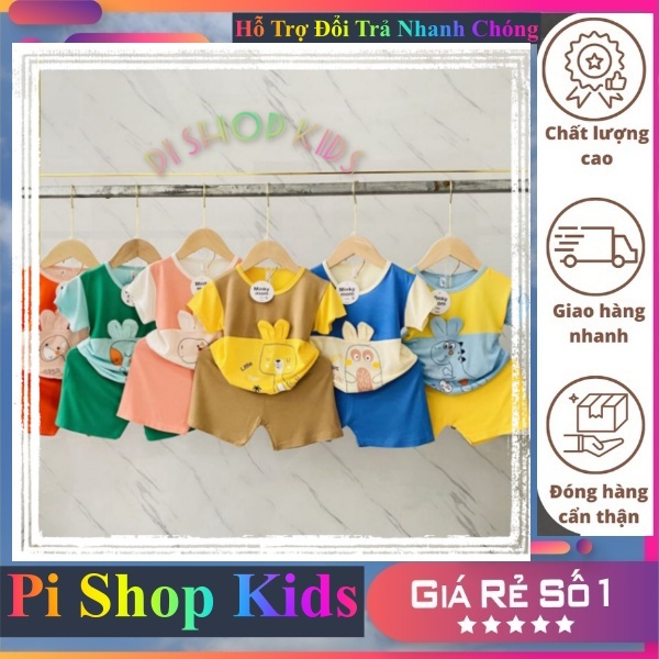 Minky Mom Bộ Cộc Thun Lạnh Có Tai Thỏ Dễ Thương Cho Bé (10-18KG)