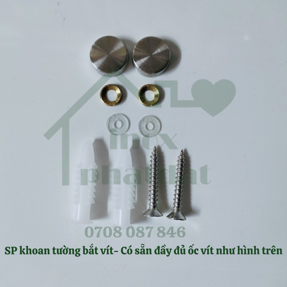 Móc treo đồ nhà tắm Inox 304 đặc PHÁT ĐẠT  không rỉ sét, Móc áo inox đồng tiền, giá treo inox