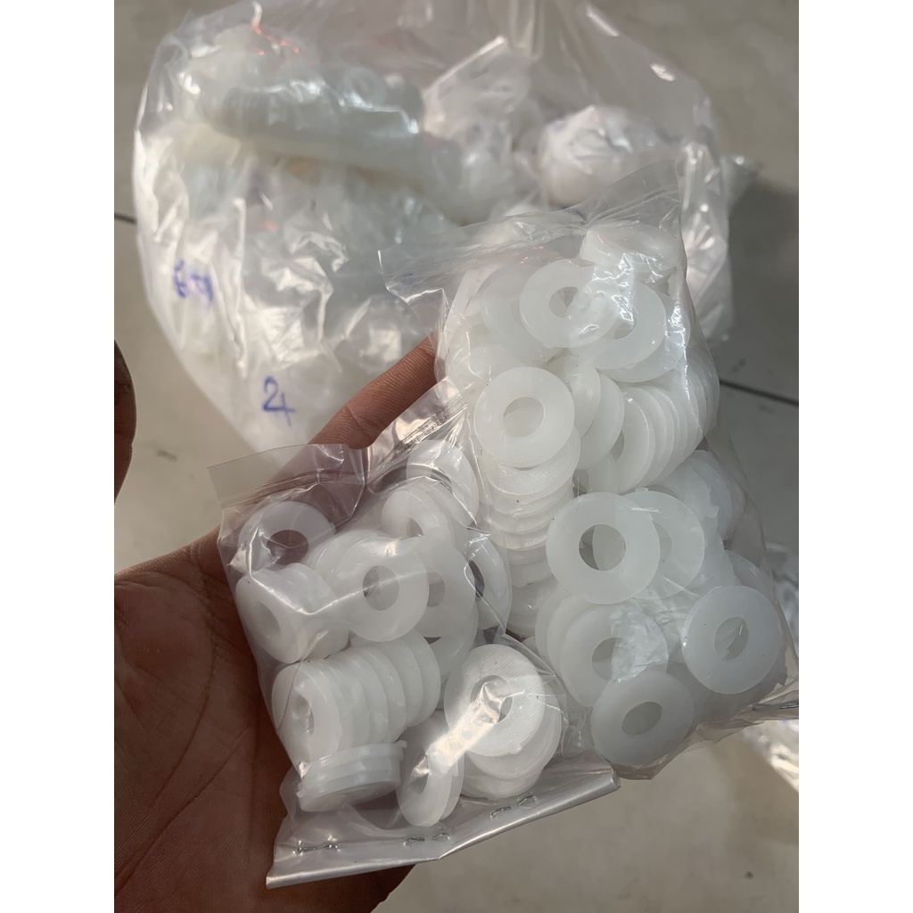Lông đền vòng đệm phẳng nhựa trắng M6 M8 M10