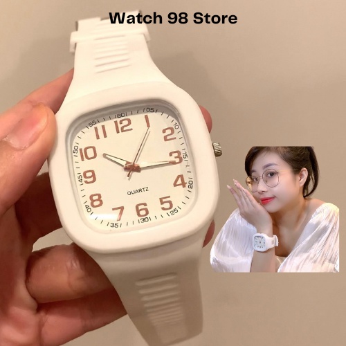 Đồng hồ thời trang nam nữ Watch 98 Store mặt số dây cao su tuyệt đẹp thể thao cá tính phong cách Hàn Quốc W01