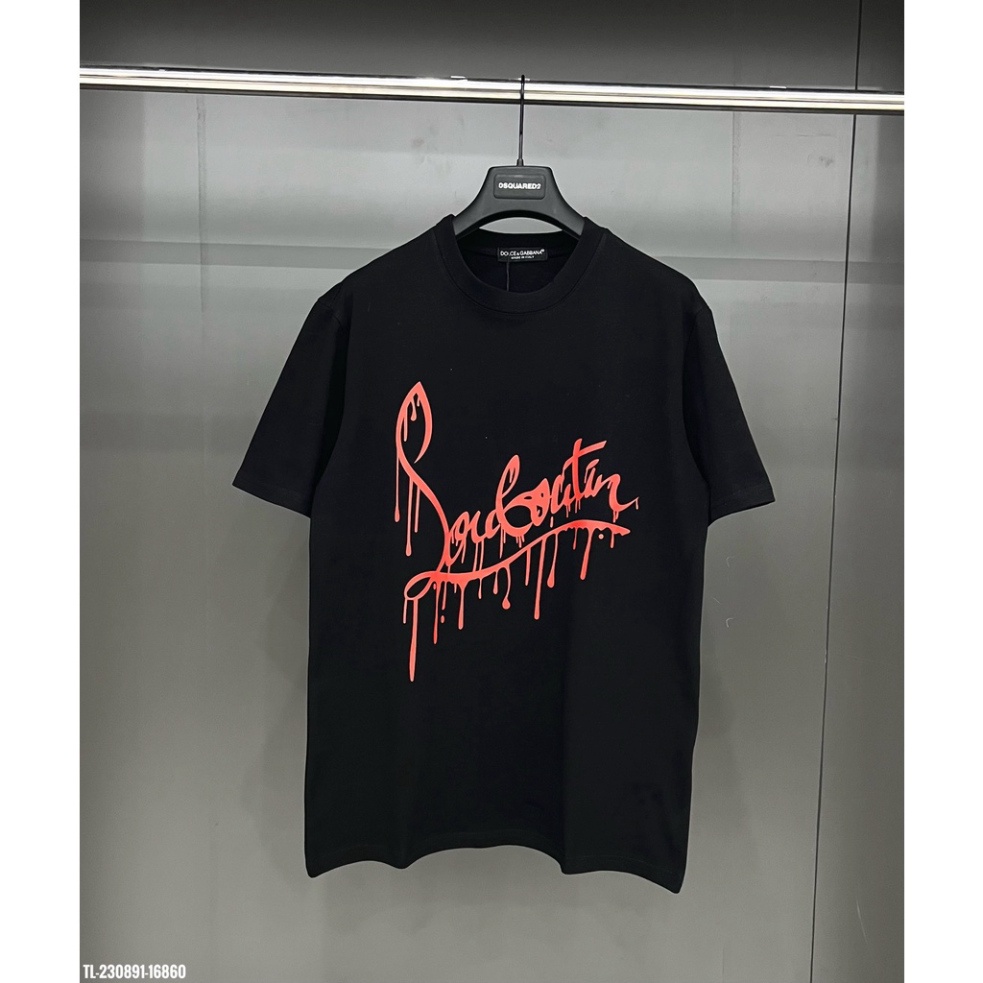 Áo phông Louboutin chảy mực nam nữ in 2 mặt. Áo Phông Loubotin Unisex Nam Nữ hotrend quảng châu