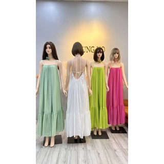 Đầm maxi suông hở lưng