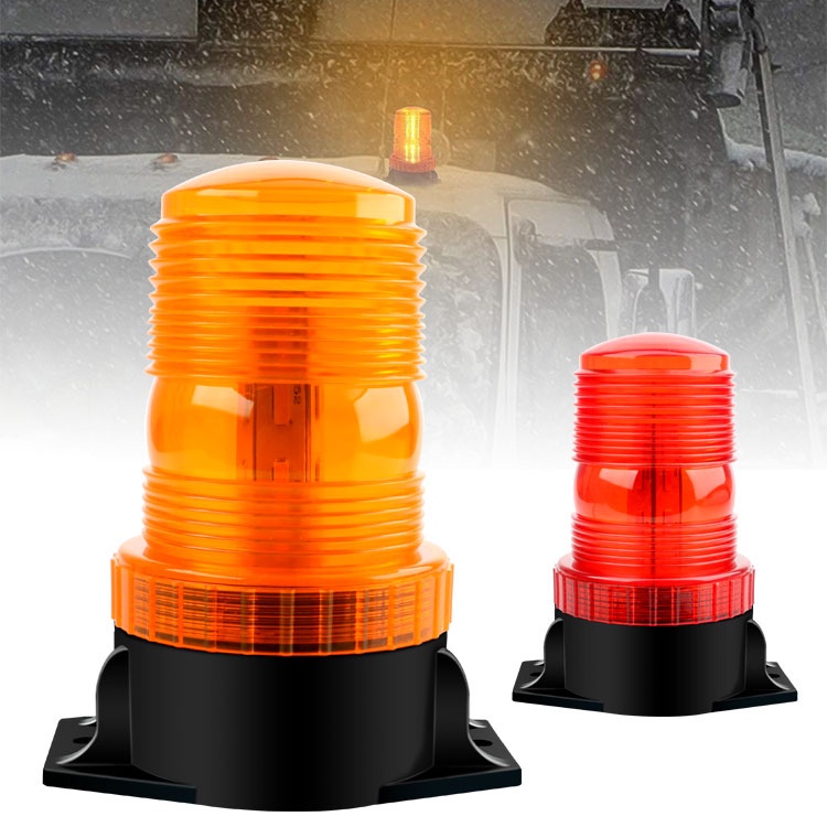 Đèn cảnh báo an toàn xe nâng Led xoay 10V 12V 24V 48V 60V 80V 110V đế hút nam châm + ốc vít