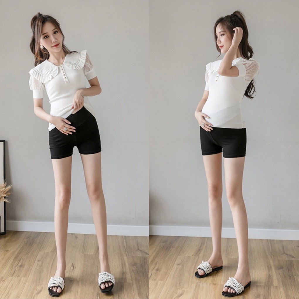 Quần bầu đùi coton đẹp cạp chéo mát lịm thời trang mùa hè có chun chỉnh bụng QB27