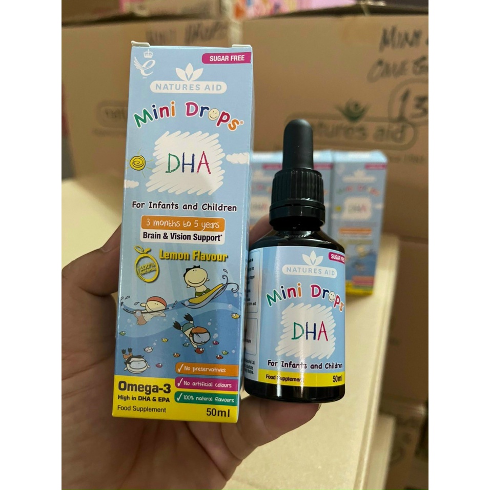 DHA giọt cho bé từ 3 tháng tuổi Natures Aid DHA Drops 50ml Uk Anh