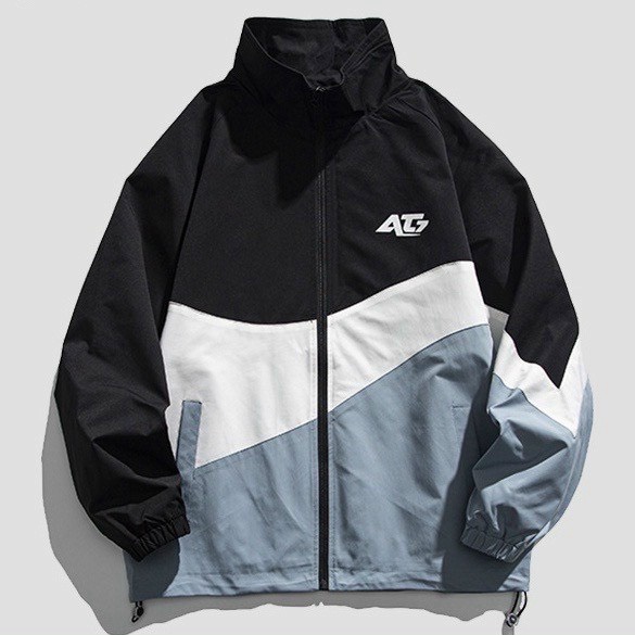 Áo Khoác Dù Nam Cổ Trụ Cao Cấp Thêu Logo Phối 3 Màu Form Rộng Thời Trang Siêu Hot NEW UNISEX