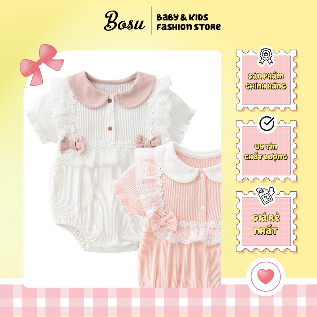 Body Cotton tăm phối ren cho bé gái siêu yêu, siêu dễ thương
