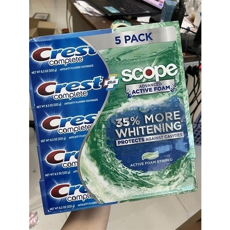 Kem đánh răng CREST COMPLETE PLUS Scope 232g/CREST PRO HEALTH 167g