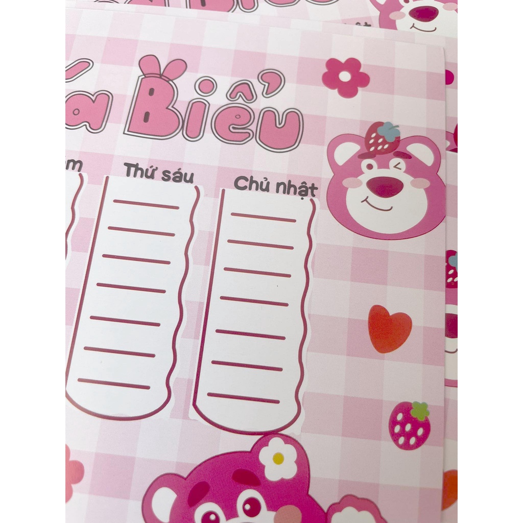 Thời khóa biểu hình Gấu Lotso siêu xinh - Ry Store Takenotes