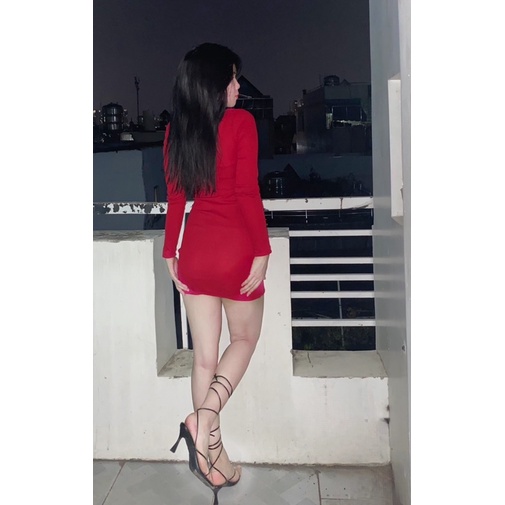 Pass đầm tay dài kèm áo ống
