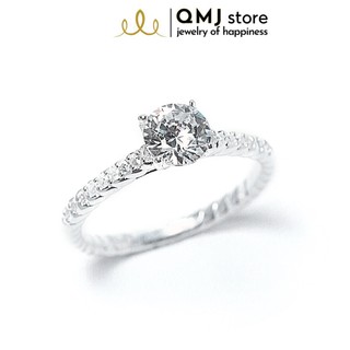 Nhẫn bạc QMJ Loving you ổ chủ 4 chấu sáng cao cấp - Q006