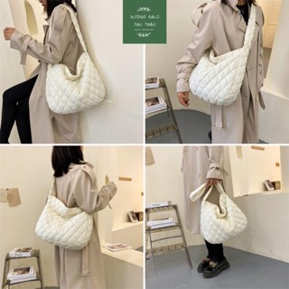 TÚI TOTE ĐEO CHÉO VAI CHẦN BÔNG UNISEX ULZZANG HÀN QUỐC - TÚI PHAO CHẦN BÔNG