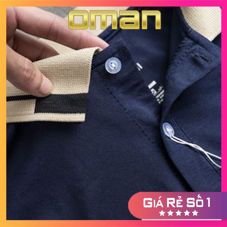 Áo polo cotton cá sấu thêu sừng hươu cao cấp, Áo polo co dãn 4 chiều thoáng mát AT11 - OMAN