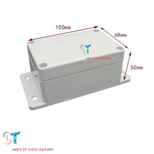 Vỏ Hộp Nhựa Đựng Chống Nước Cho Module, Mạch Điện Tử 100x68x50mm Có Tai