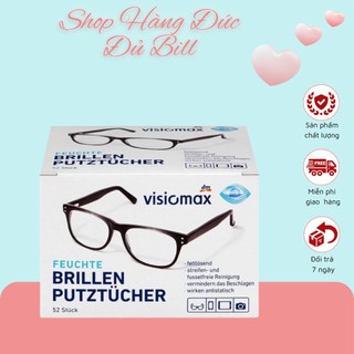 Giấy lau kính mắt cận, lens máy ảnh Visionmax 52 miếng, miếng lau kính, màn hình điện thoại, laptop, chuẩn Đức