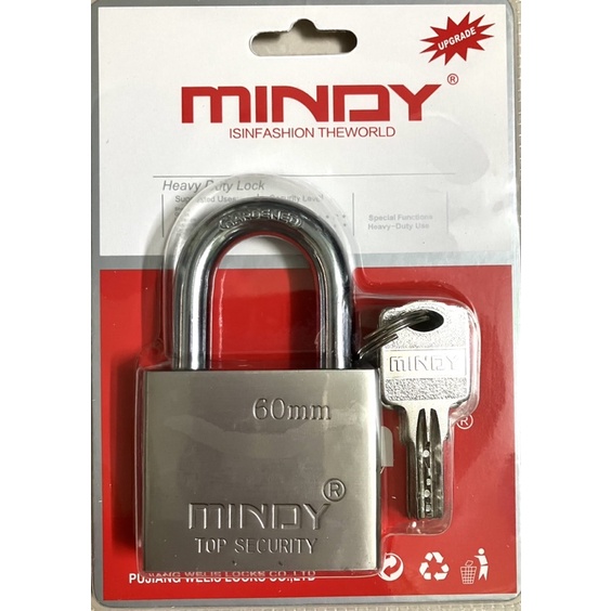 Chính hãng -  Khoá bấm chống cắt 6mmchìa muỗng Mindy - Bảo hành 6 tháng