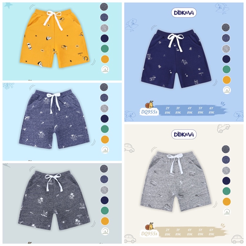 Quần đùi cotton da cá Dokma