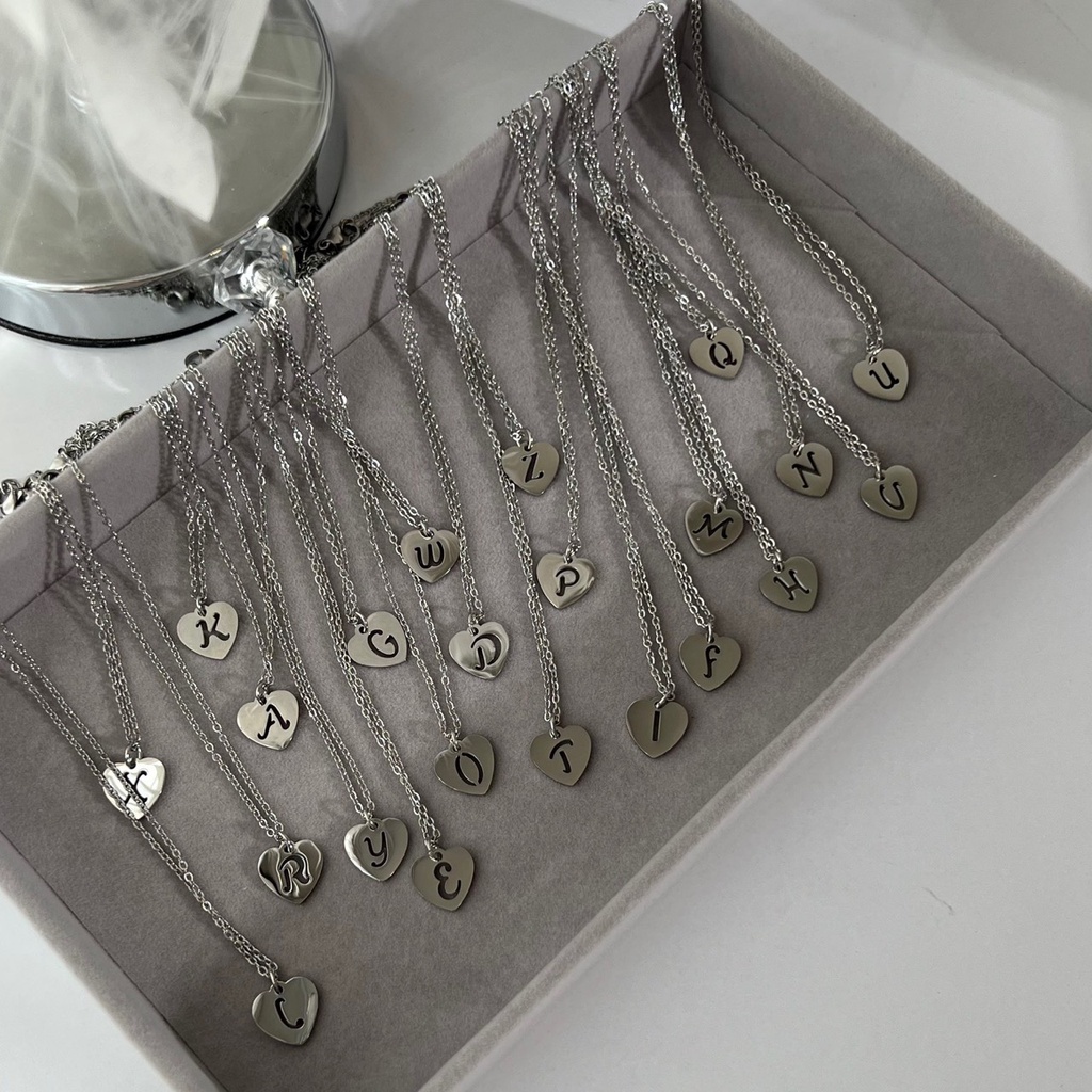 Dây chuyền trái tim khắc chữ N187 Choker Club