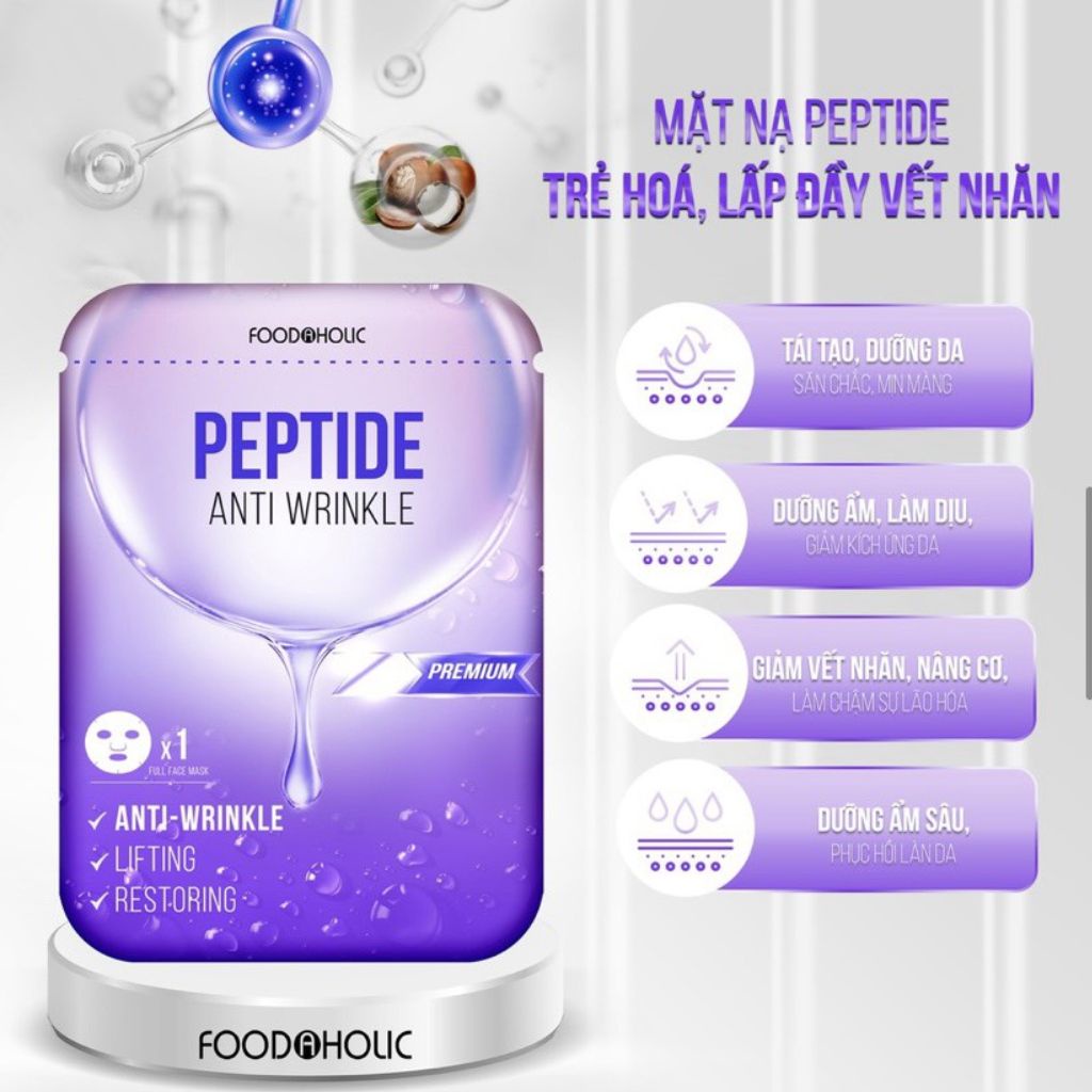 Mặt nạ cấp ẩm chuyên sâu Foodaholic Premium Hàn Quốc - Trắng da, se khít lỗ chân lông