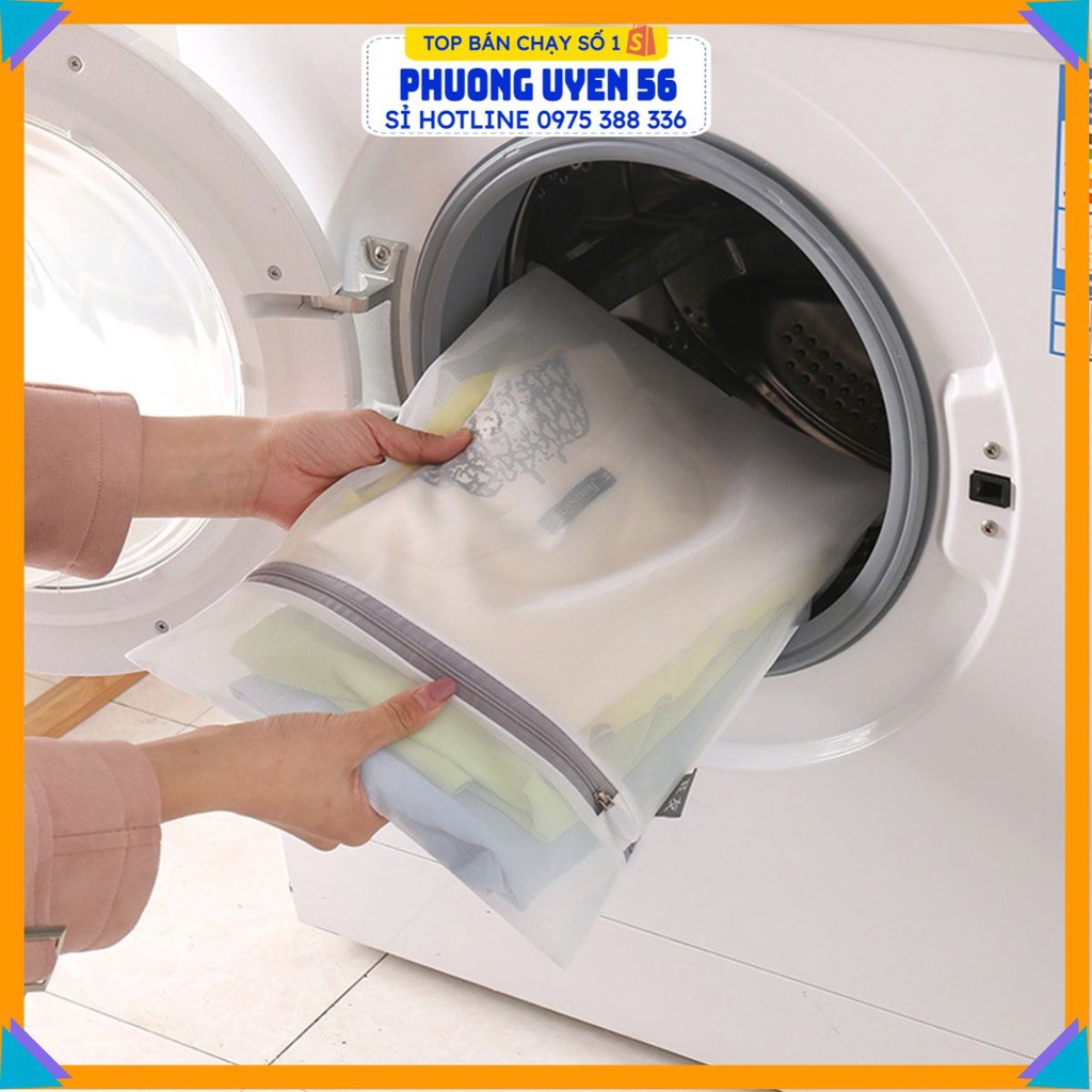 Túi Lưới Đựng Quần Áo Cho Máy Giặt HÀNG DÀY G7 - Bảo Vệ Đồ Lót Trong Máy Giặt (Khóa Màu Xám)