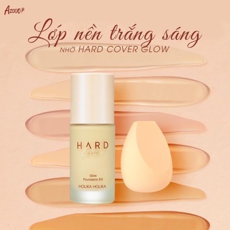 Kem nền căng bóng, siêu mịn Holika Holika Hard Cover Glow Foundation Ex SPF50+++