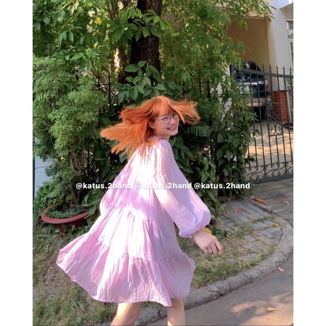 Váy/Đấm babydoll voan tơ 3 tầng dài tay ullzang