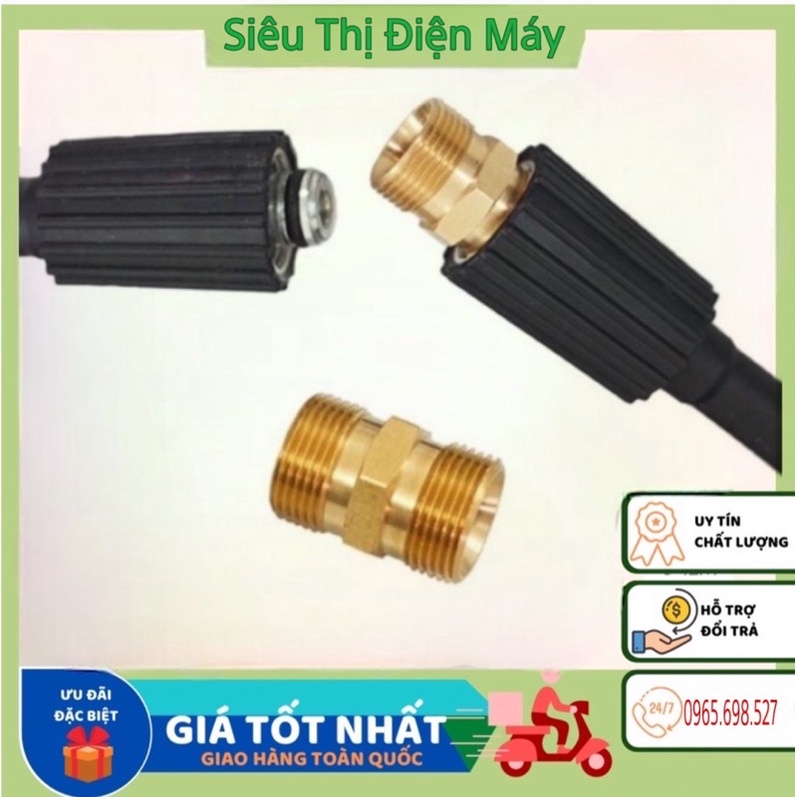 Khớp Nối, Kép Nối, Đầu Nối Giữa 2 Dây Xịt Rửa Xe Áp Lực Cao [ Hợp Kim Đồng ]