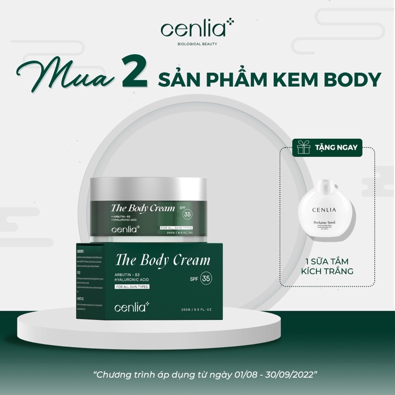 KEM BODY CENLIA (MUA 2 TẶNG 1 SỮA TẮM) - Dưỡng trắng, cấp ẩm, làm đều màu da, chống nắng nhẹ, bảo vệ da. | BigBuy360 - bigbuy360.vn