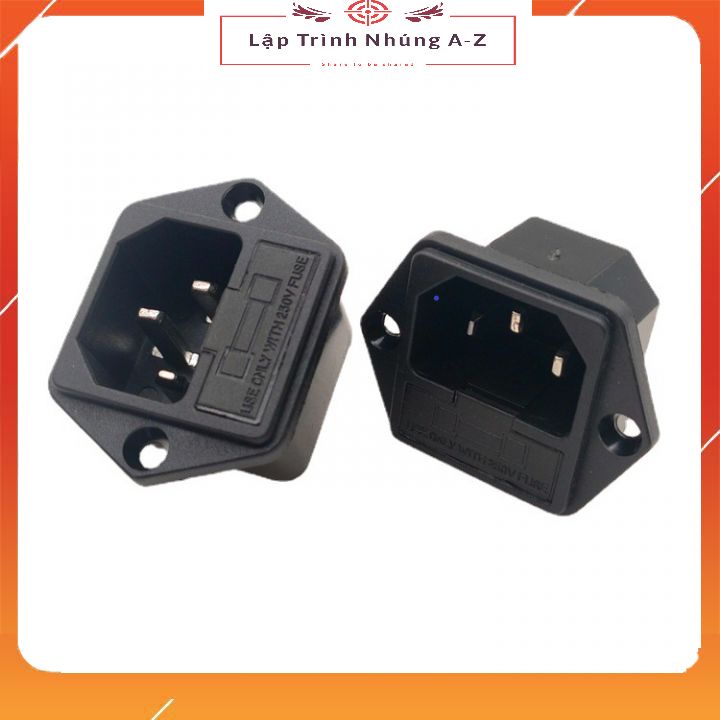 [Lập Trình Nhúng A-Z][G16] Ổ Cắm Nguồn AC AC-03 10A 250V Có Cầu Chì