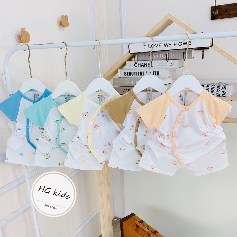 Bộ cộc tay sơ sinh chất đẹp (chọn màu inbox mình nhé) Avaslewkhuy lệch chất thun lạnh cho bé trai và bé gái