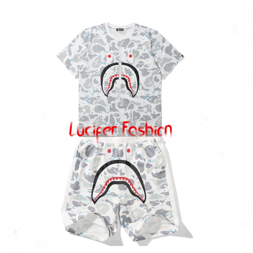 Đồ bộ thun lạnh Bape, đồ bộ cổ tròn áo cộc tay thun co dãn 4 chiều thoáng mát bền đẹp - Bộ Thun Thể Thao