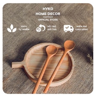 Muỗng gỗ cafe/ Thìa gỗ tròn gỗ nhãn, không sơn phủ độc hại