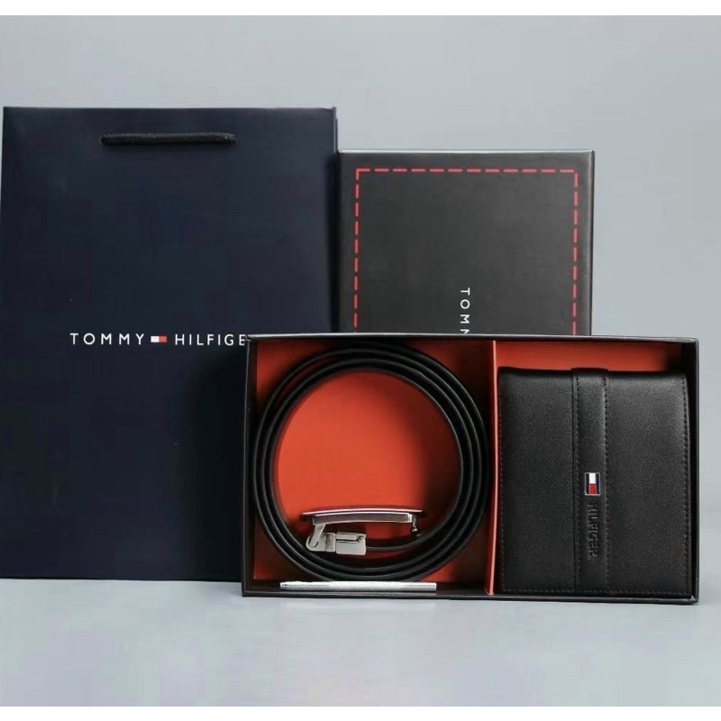 Set bộ ví thắt lưng Nam Tommy fullbox túi giấy