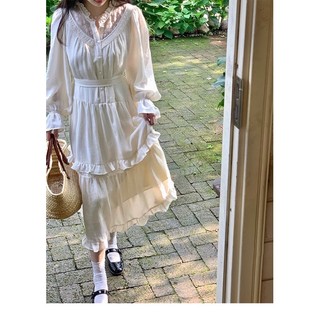 MAXI BBD CỘT EO TẦNG BÈO CỔ REN