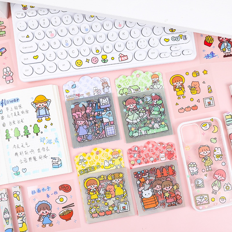 Miếng Dán Trang Trí Hình Hoa Độc Đáo Xinh Xắn, Sticker dán điện thoại, trang trí