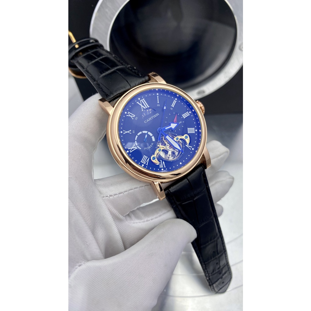 Đồng Hồ Nam Cartier Dây Da Cao Cấp- Size 45mm, Máy Cơ Tự Động Automatic