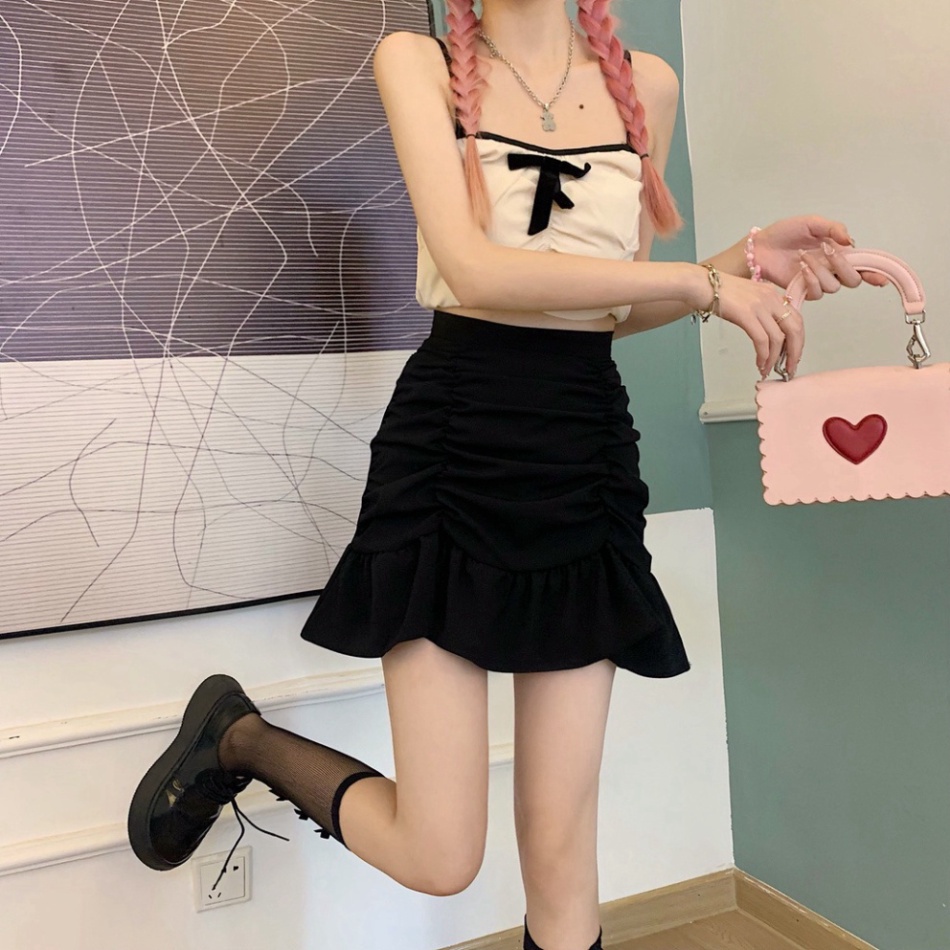 Chân váy nữ, chân váy đuôi cá cotton đen trắng size S M L SKUCV-11A1 1990clother