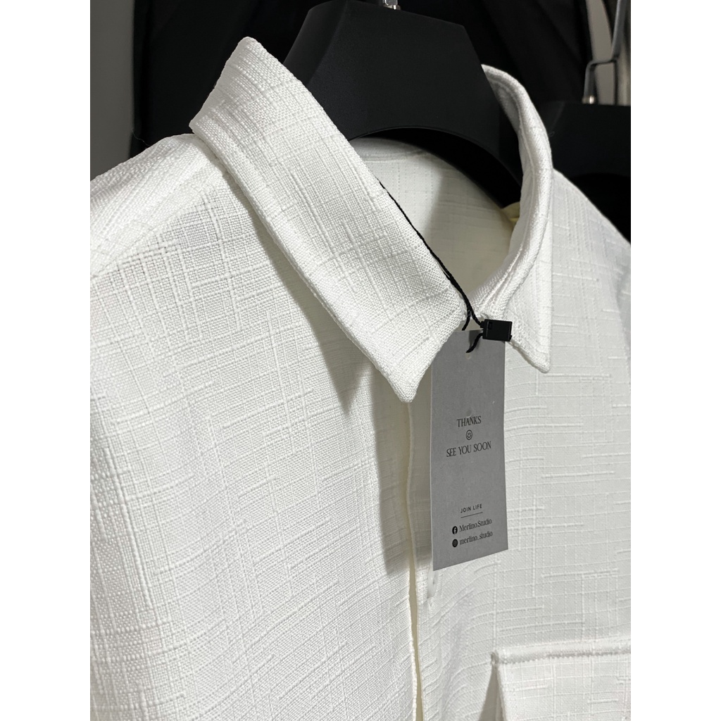 Áo sơ mi Linen Gân dày dặn dễ mang hằng ngày - Form Suông