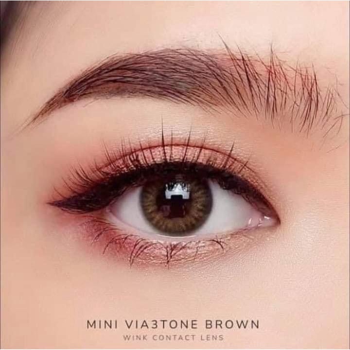 Lens Mắt Kính Áp Tròng Nâu WINK Giãn Nhẹ Không Độ Tự Nhiên Trong Veo chính Hãng Thái Lan