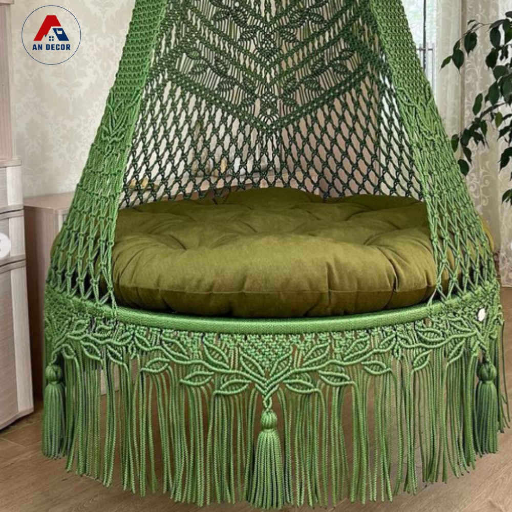 Xích đu hoàng gia đáy tròn 1m2, giường treo cung điện, xích đu công chúa, sang trọng, siêu chill tặng kèm nệm gối tựa