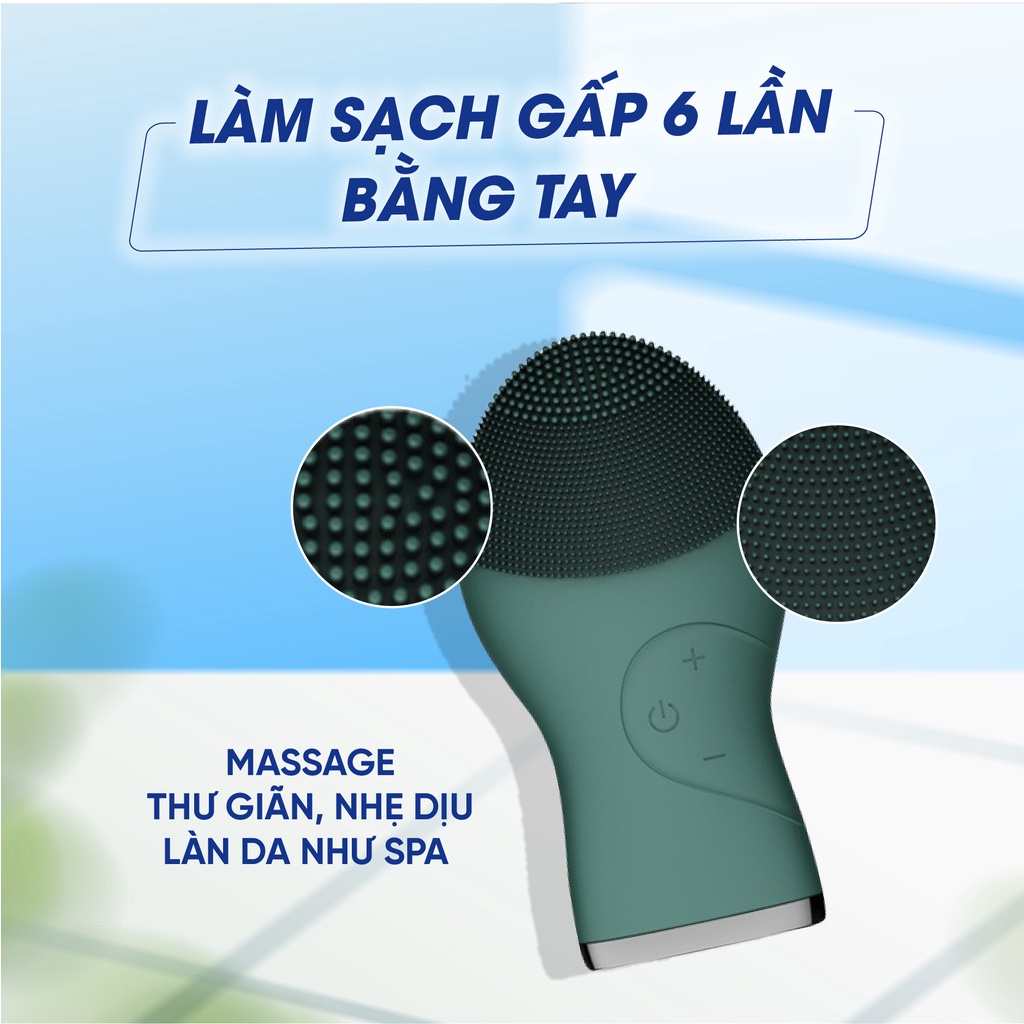 Máy rửa mặt Hallicare Frizz,Máy rửa mặt mini cao cấp - Máy massage mặt cho nam hiệu quả, giúp vệ sinh da mặt tối ưu