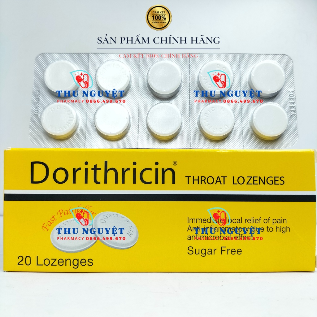 Viên ngậm Dorithricin Đức hộp 20 viên