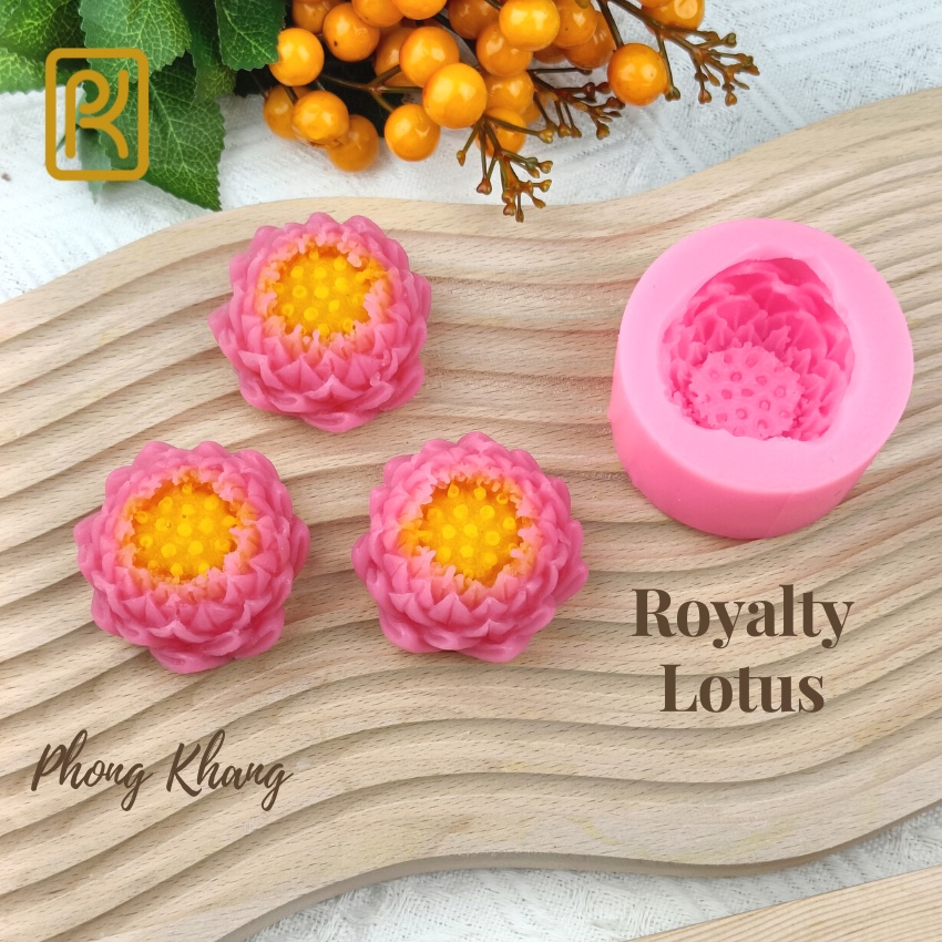 Khuôn silicon 4d Phong Khang làm rau câu hoa sen hoàng gia