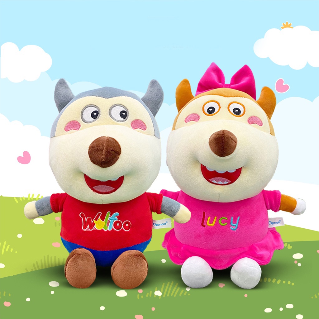 Gấu bông sói Wolfoo và Lucy trong phim hoạt hình Wolfoo dễ thương cho bé (37cm---50cm) hàng xịn cao cấp