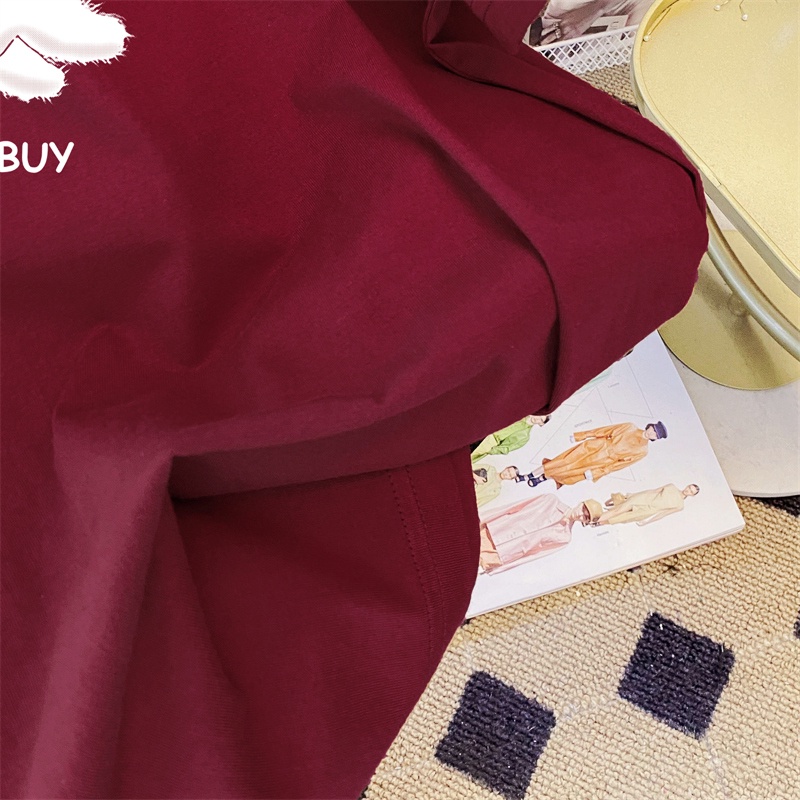 Áo thun SUXI tay ngắn cổ tròn dáng rộng cotton in họa tiết thời trang mùa hè cho nữ