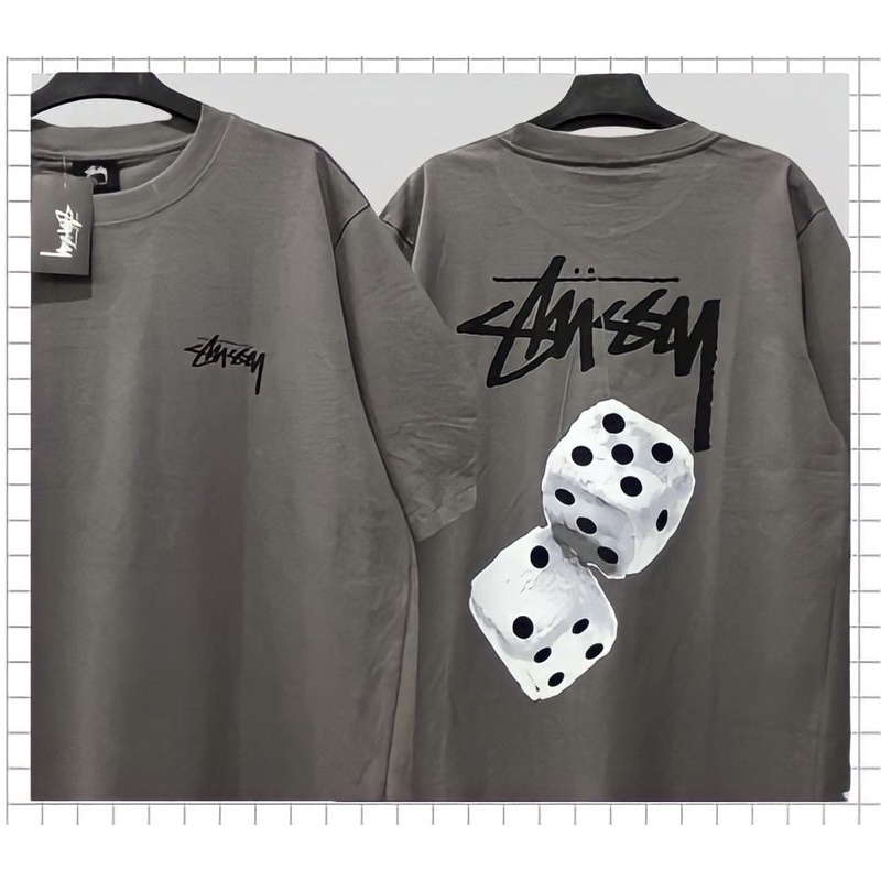 Áo Thun Stusy Xúc Sắc Unisex Form rộng vải 100% cotton - Chất dày dặn như hình.